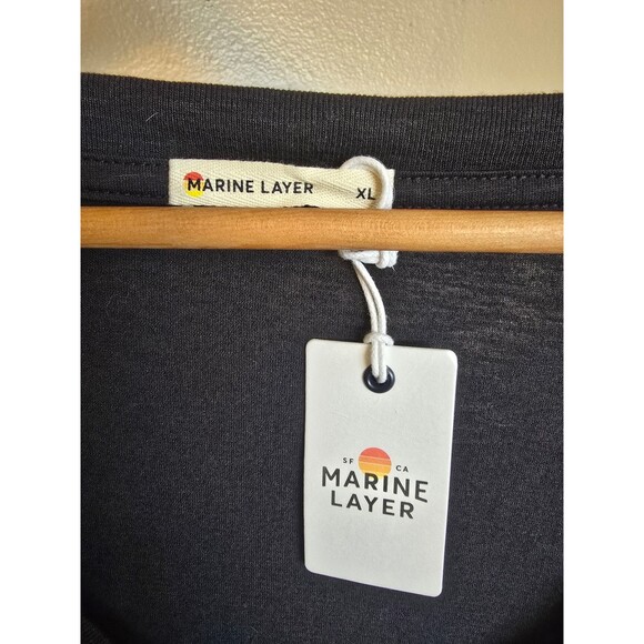 NWT Marine layer black short sleeve t shirt women's extra large - Picture 2 of 5